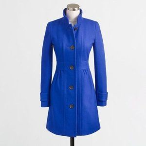 J. Crew Factory Skirted Dress Coat Blue Peacoat 4